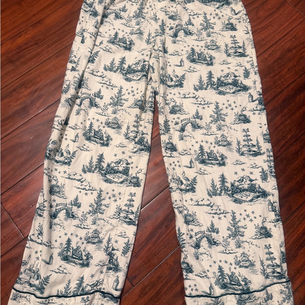 Soma Blue and Cream Wide Leg Pants - Picture 3 of 9